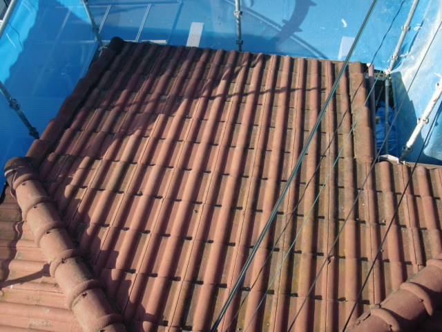 岸和田市天神山町の屋根塗装前