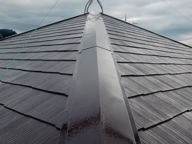 岸和田市尾生町の屋根上塗り２回目