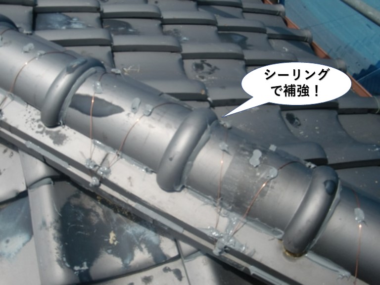 泉大津市の降り棟をシーリングで補強