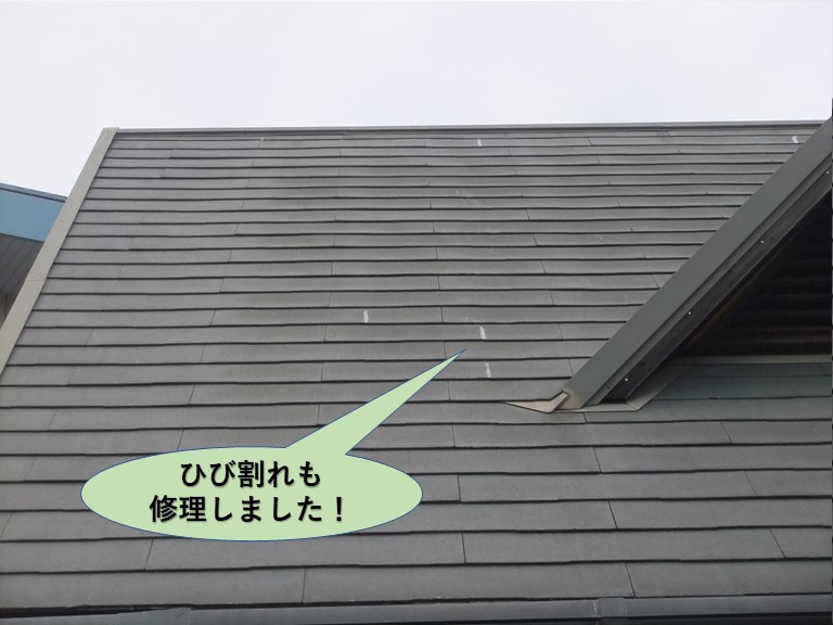 和泉市の瓦のひび割れも修理しました