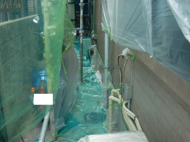 岸和田市八田町の外壁養生