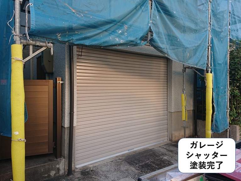 和泉市のガレージシャッター塗装完了