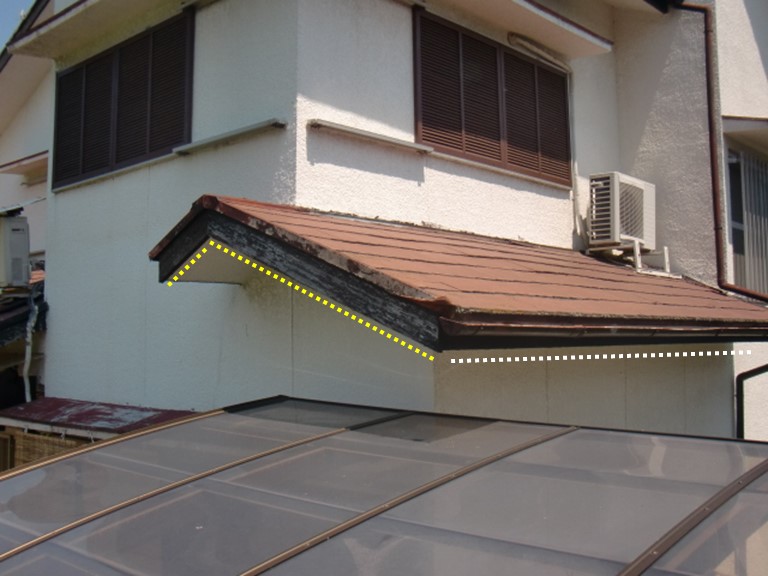 岸和田市摩湯町の破風板と鼻隠し