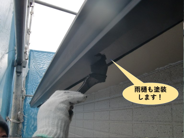 泉大津市の雨樋も塗装します