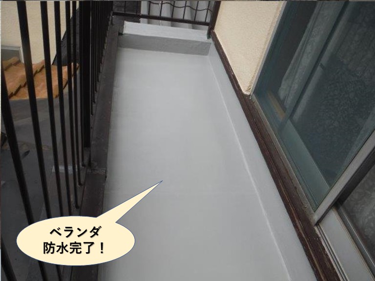 忠岡町のベランダ防水完了