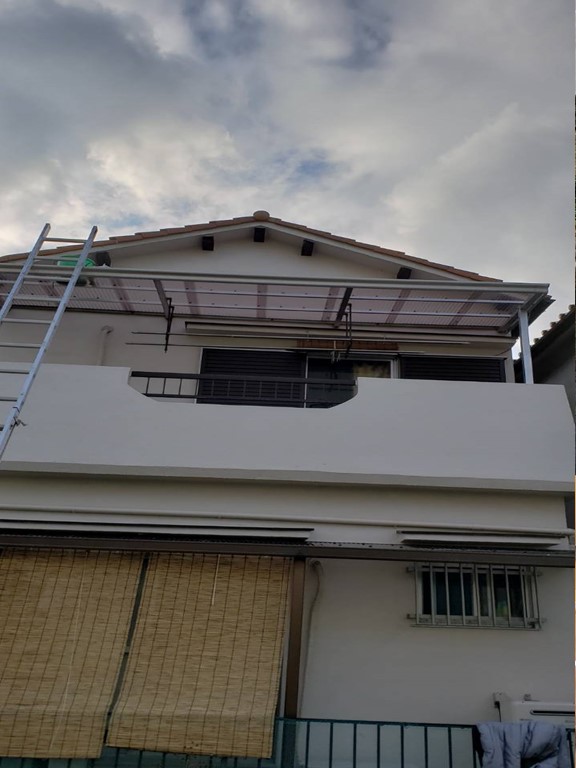 泉大津市のテラスの波板復旧！