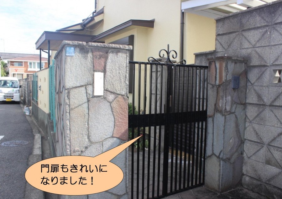 泉北郡忠岡町の門扉塗装完了