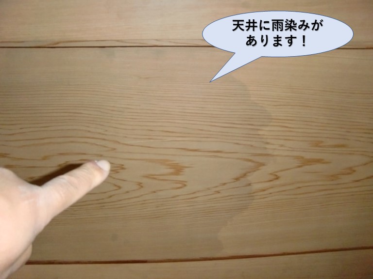 岸和田市の二階の天井に雨染みがあります！