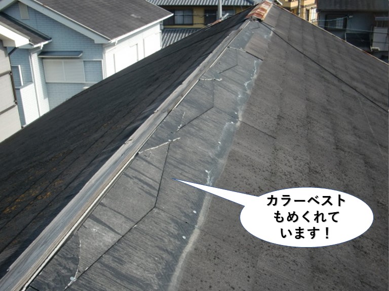 忠岡町のカラーベストもめくれています