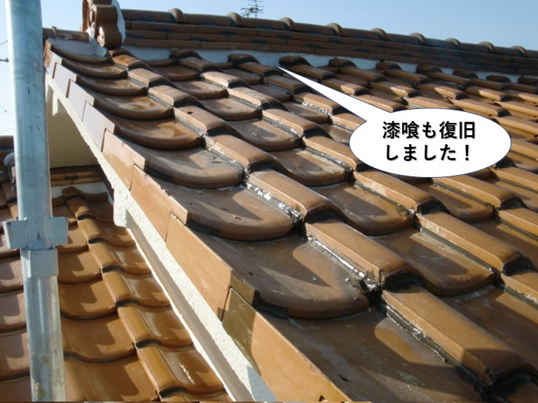 泉南市の漆喰も復旧完了