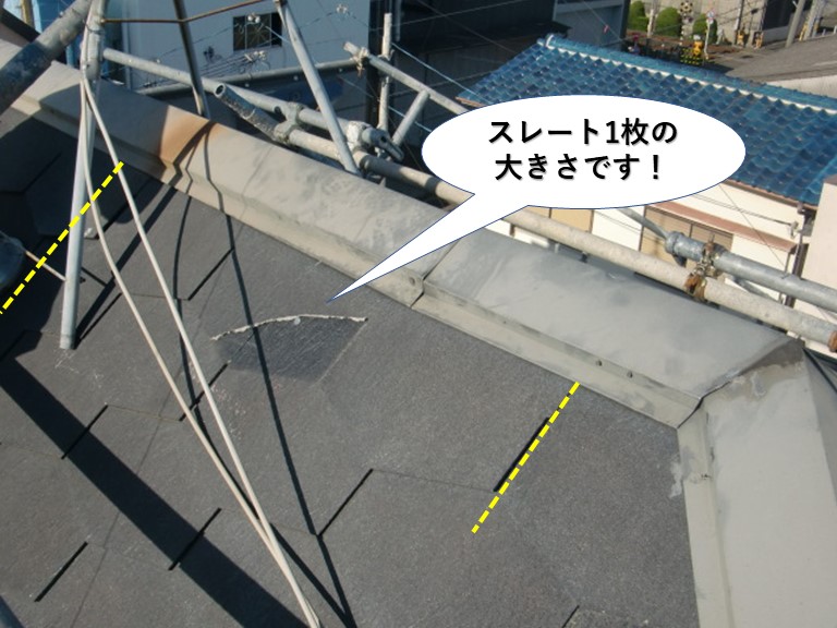 和泉市のスレート1枚の大きさです