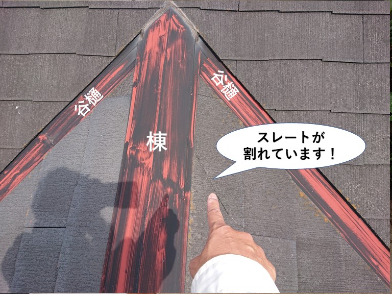 岬町のスレートが割れています！