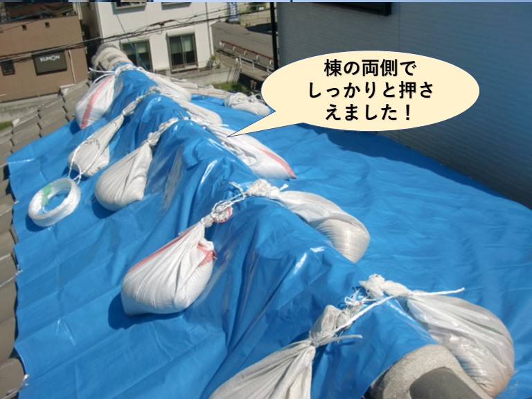 和泉市の棟の両側でしっかりと押さえました