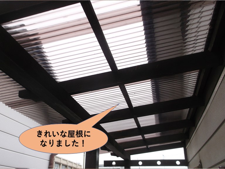 岸和田市のテラス波板張替え完了