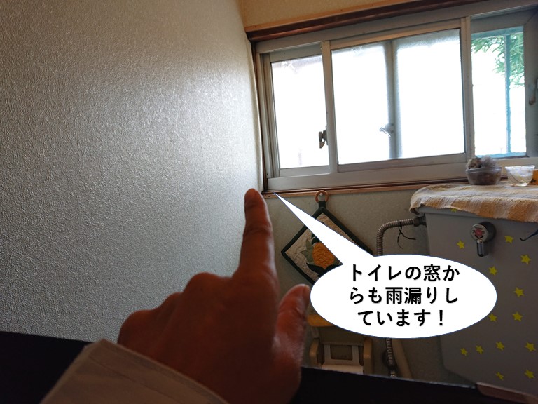 泉大津市のトイレの窓からも雨漏りしています