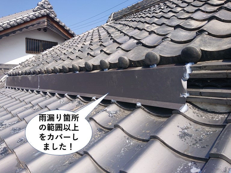 貝塚市の雨漏り箇所以上の範囲をカバーできました