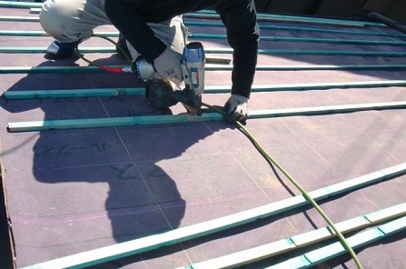 岸和田市天神山町の淡路産特上和瓦の葺き替え