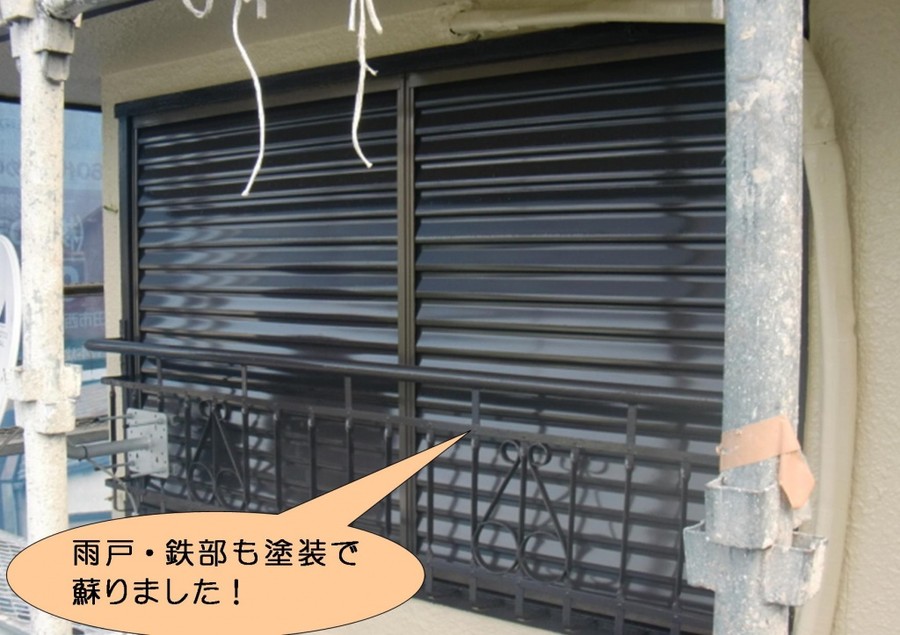 泉北郡忠岡町で雨戸・鉄部塗装