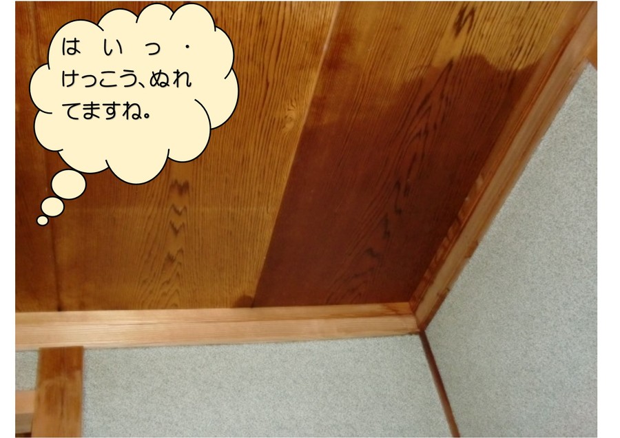 岸和田市のM様邸玄関天井に雨漏り