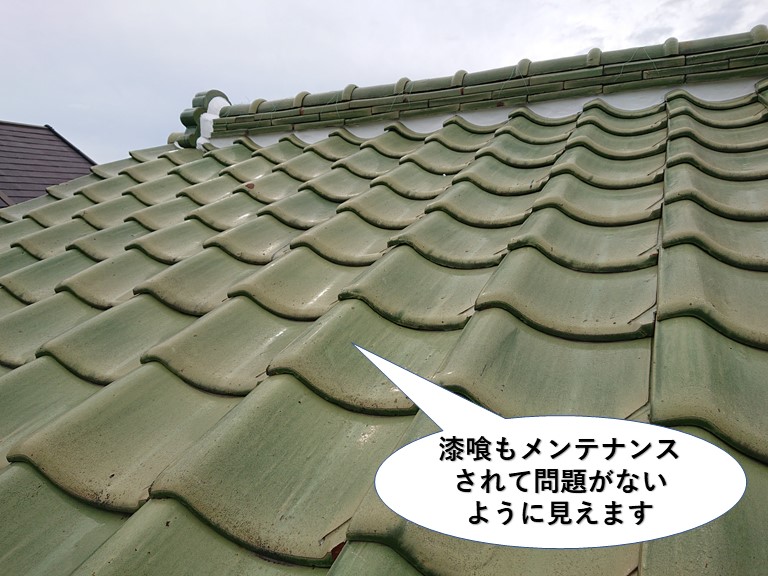 泉大津市の漆喰もメンテナンスされて問題が無いように見えます