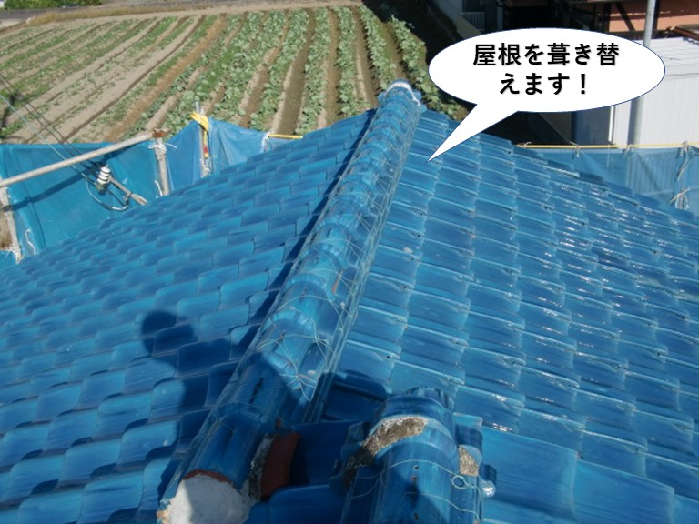 岸和田市で屋根を葺き替えます