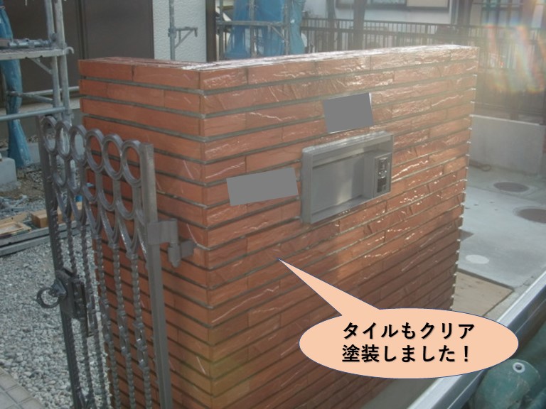 岸和田市のタイルもクリア塗装