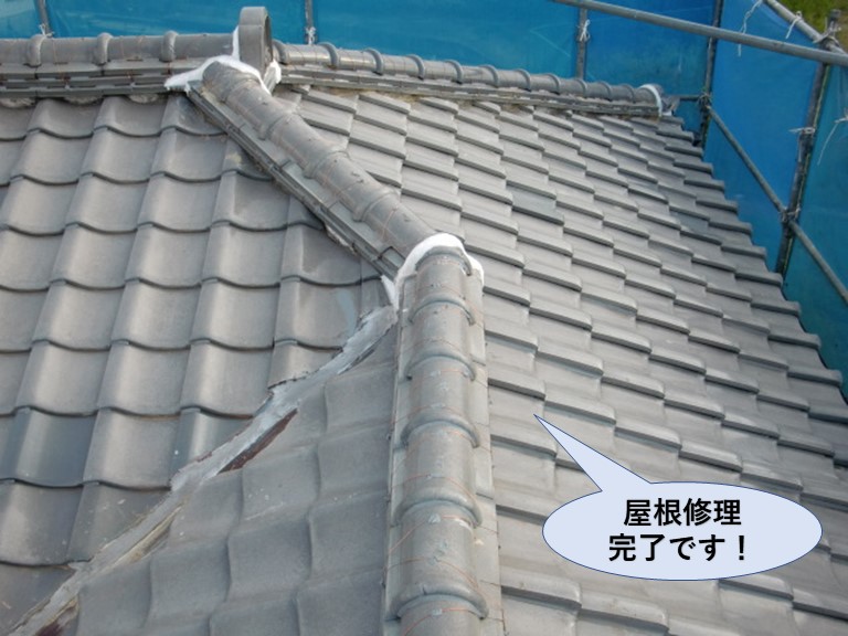 岸和田市の屋根修理完了