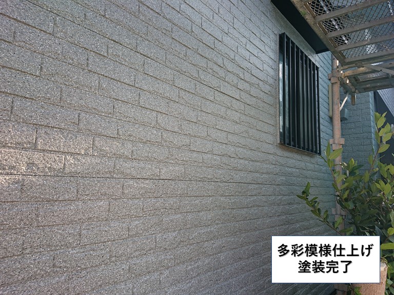 忠岡町の多彩模様仕上げ塗装完了