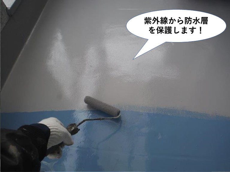 熊取町のベランダを紫外線から防水層を保護します