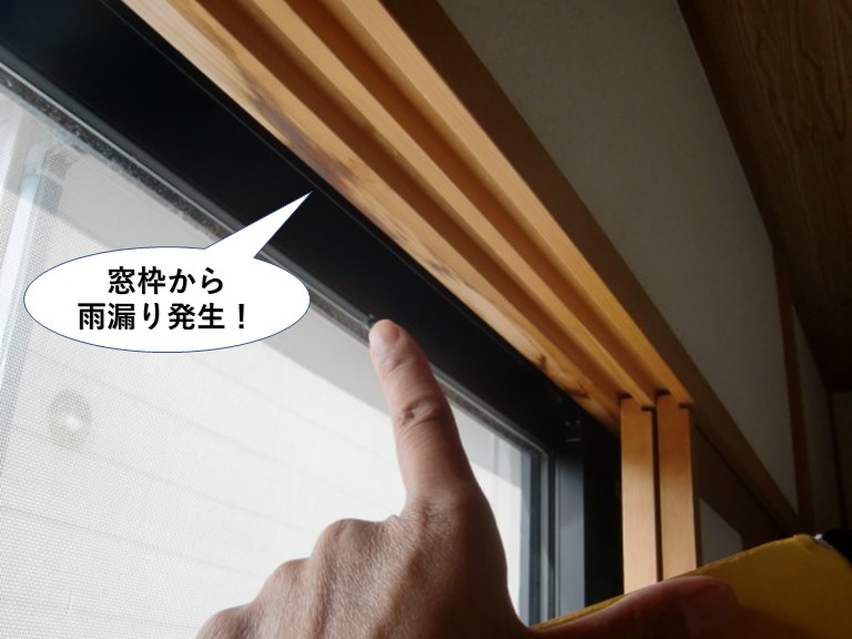 忠岡町で和室の窓枠から雨漏り発生