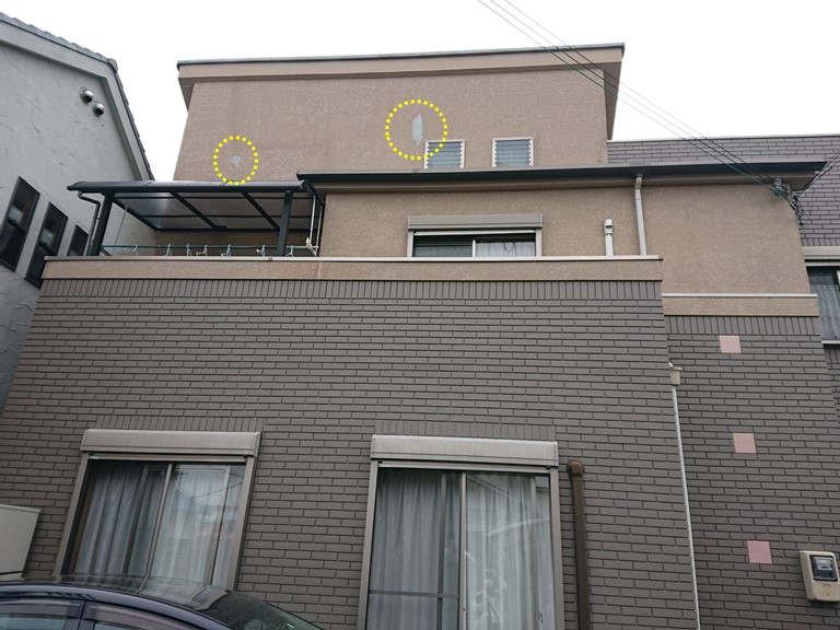 泉大津市の外壁の塗膜の剥がれ