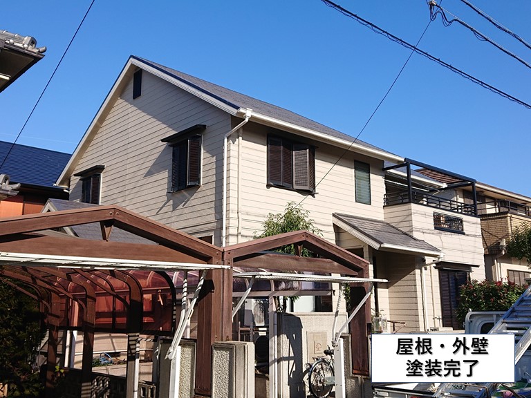 貝塚市の屋根・外壁塗装完了