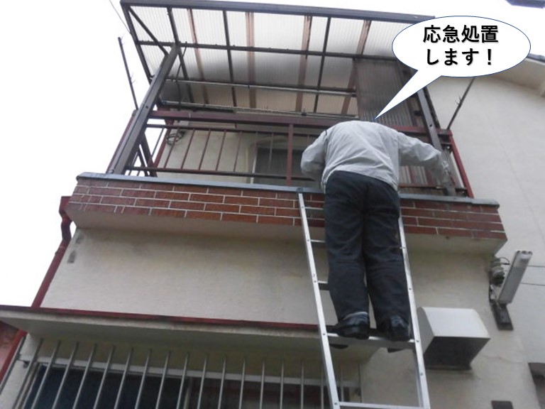 貝塚市の雨漏りを応急処置します