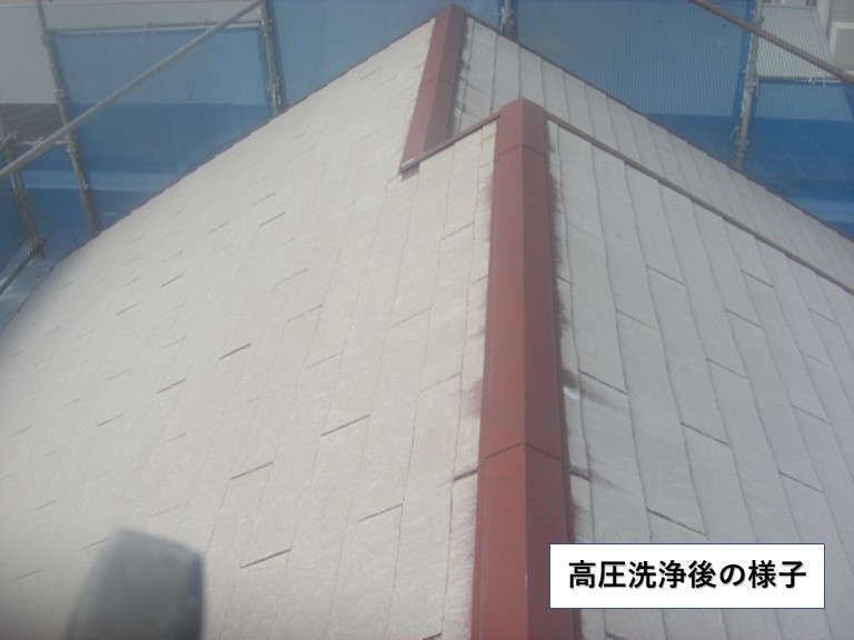 阪南市の屋根の高圧洗浄後の様子