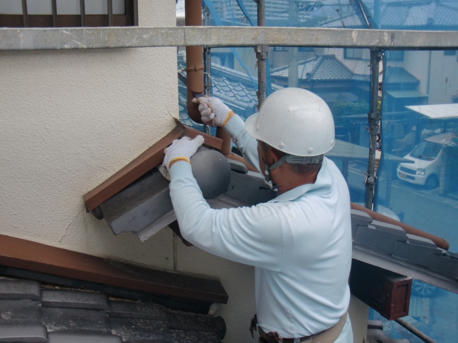 岸和田市土生町の雨樋取替