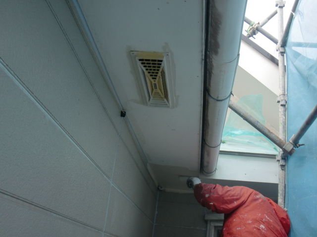 岸和田市下松町の軒天井塗装