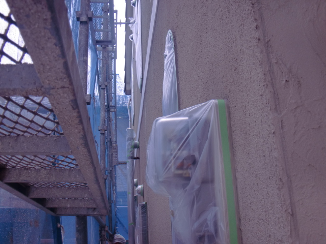 岸和田市西之内町の塗装前の養生