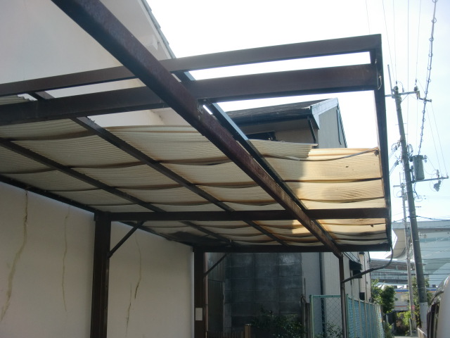 岸和田市春木のカーポートの波板現調