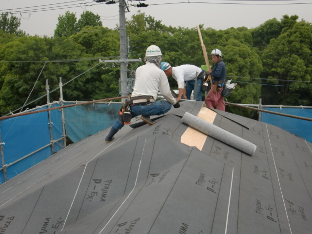 岸和田市の屋根のルーフィング