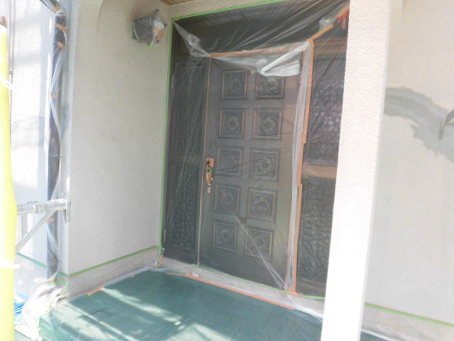 泉北郡忠岡町の各所養生作業