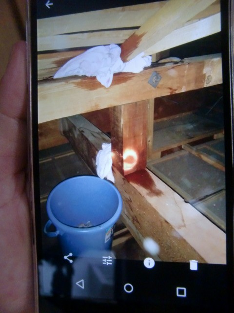 泉大津市の雨漏りした小屋裏