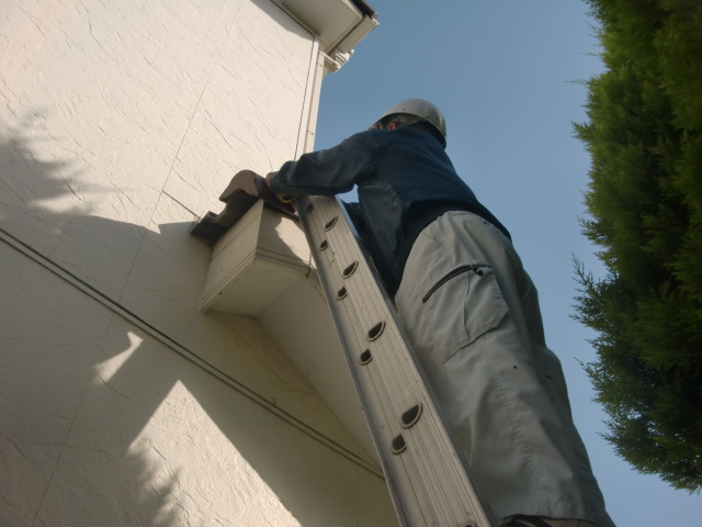 和泉市箕形町の雨樋修理の現調