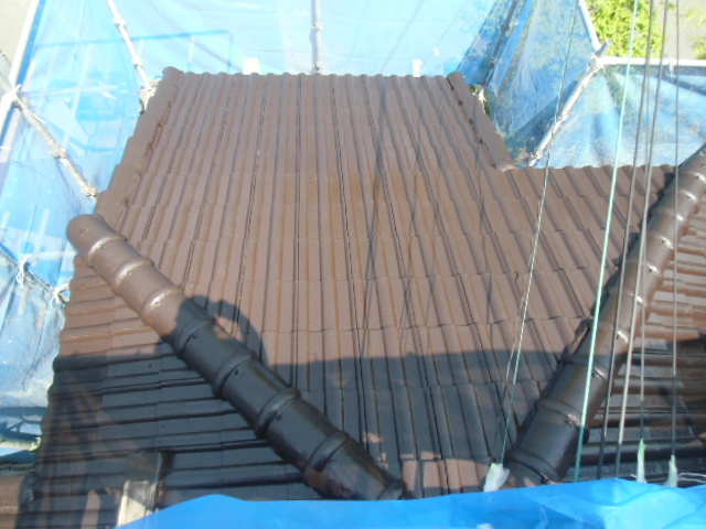 岸和田市天神山町の屋根塗装後