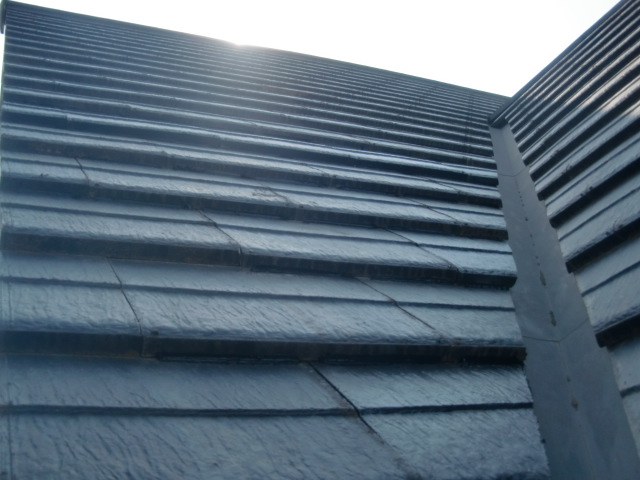 忠岡町で台風でめくれあがったセメント瓦工事後