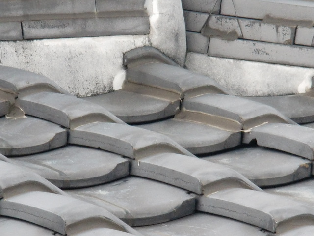 岸和田市の棟の漆喰