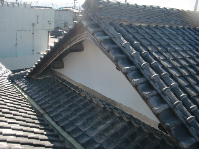 岸和田市の矢切の漆喰復旧