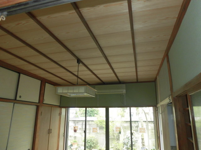 泉北郡忠岡町で和室の竿縁天井張替え完了