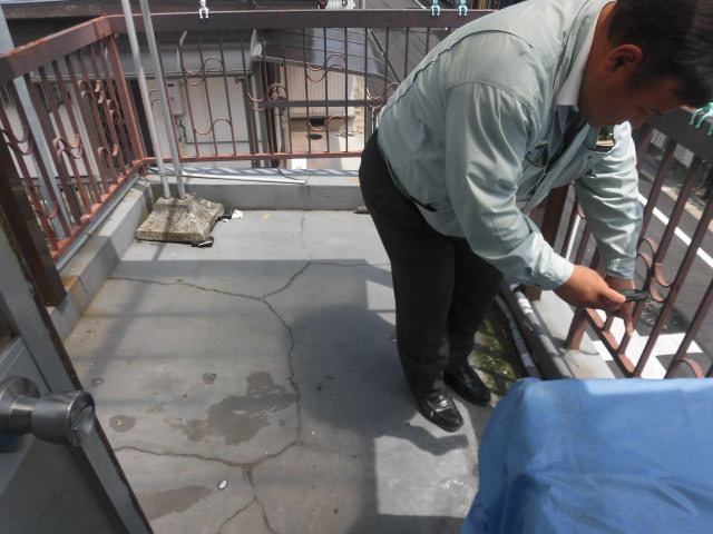 岸和田市下野町のバルコニー現調