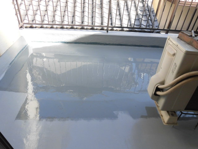 岸和田市土生町のベランダ防水工事完了