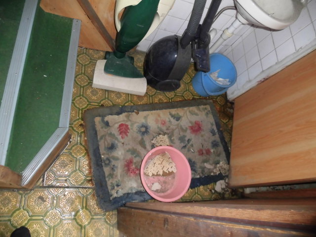 大阪市東住吉区の雨漏りで濡れた床